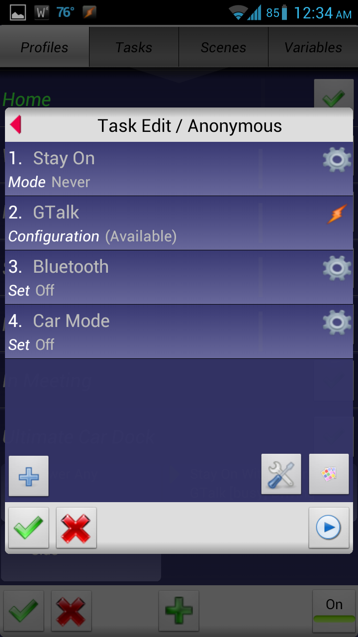Full list of Exit Tasks