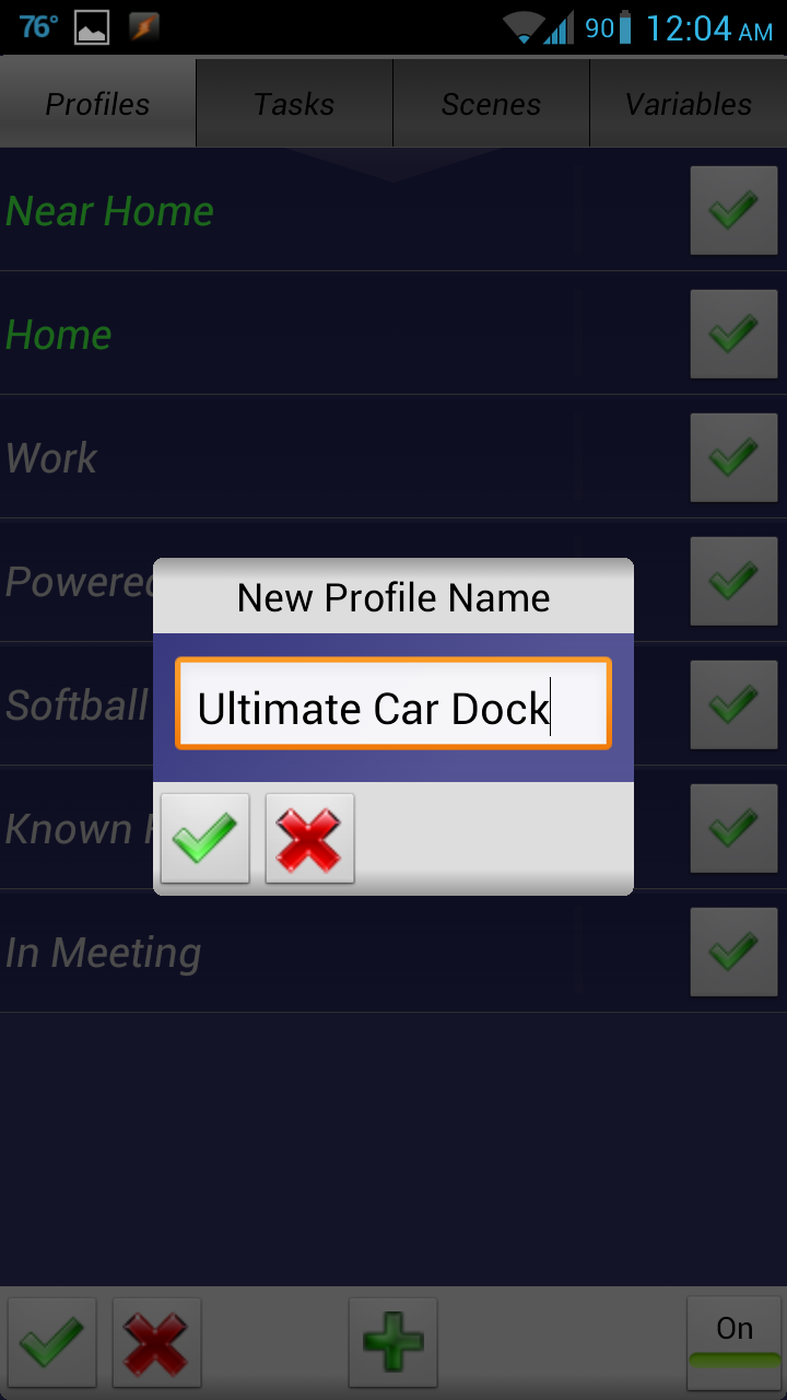 Creating New Profile