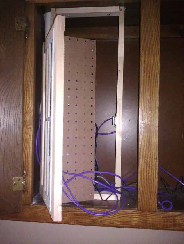 Rack mounted and in Open position